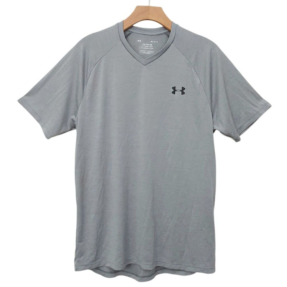 Under Armour The Tech Tee Mens Medium Gray Loose Fit Short Sleeve Athletic Gym